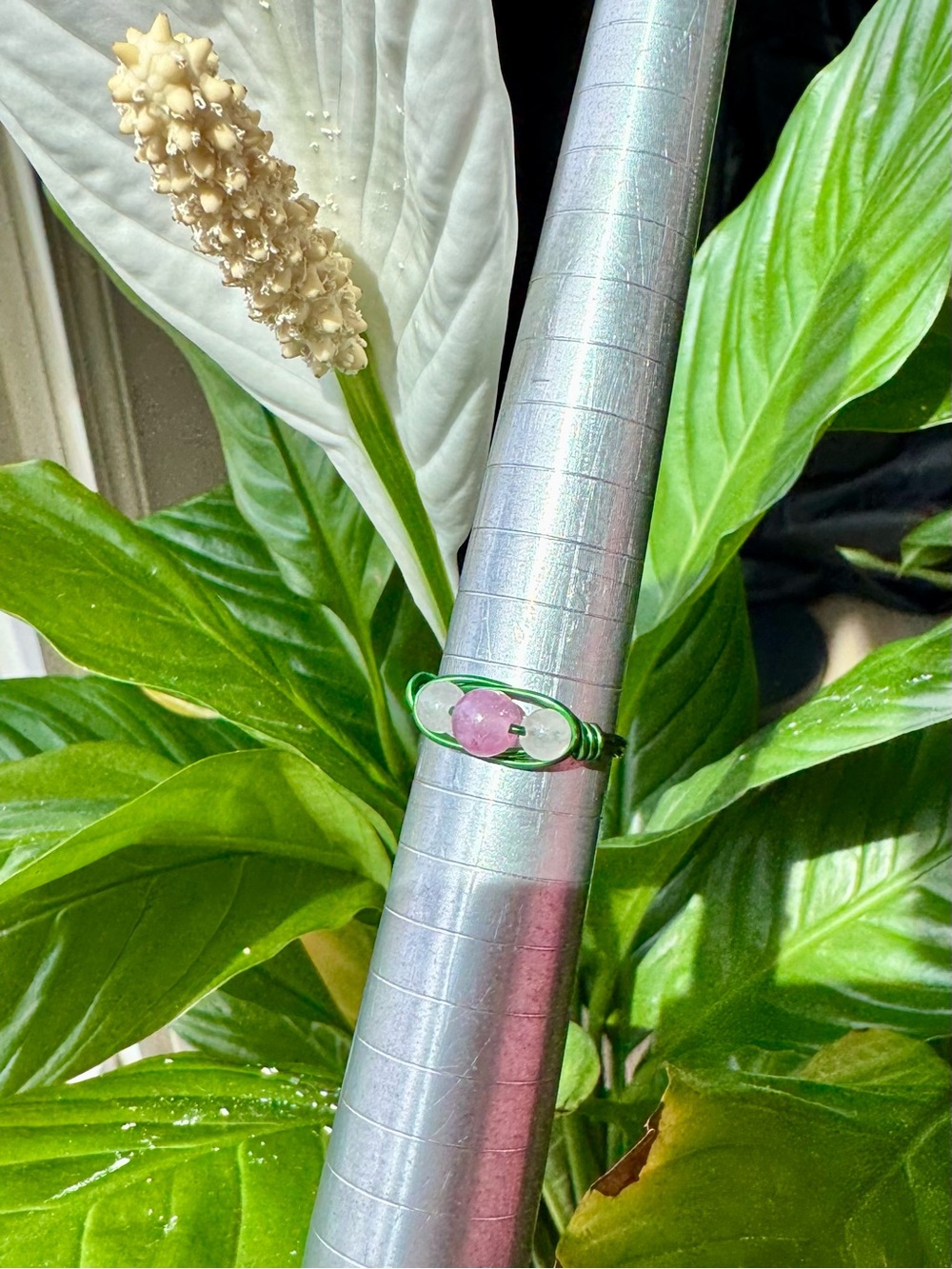 ✨ROSE QUARTS + PURPLE KYANITE | Wire Wrapped Gemstone Ring